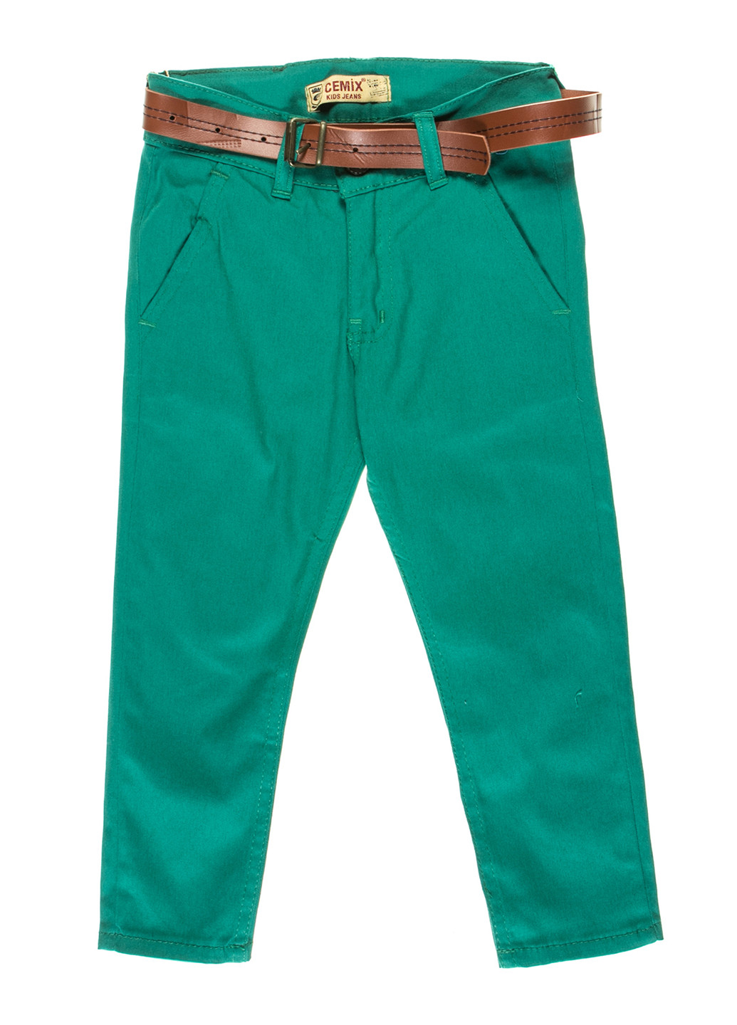 Зеленые кэжуал демисезонные брюки прямые Cemix