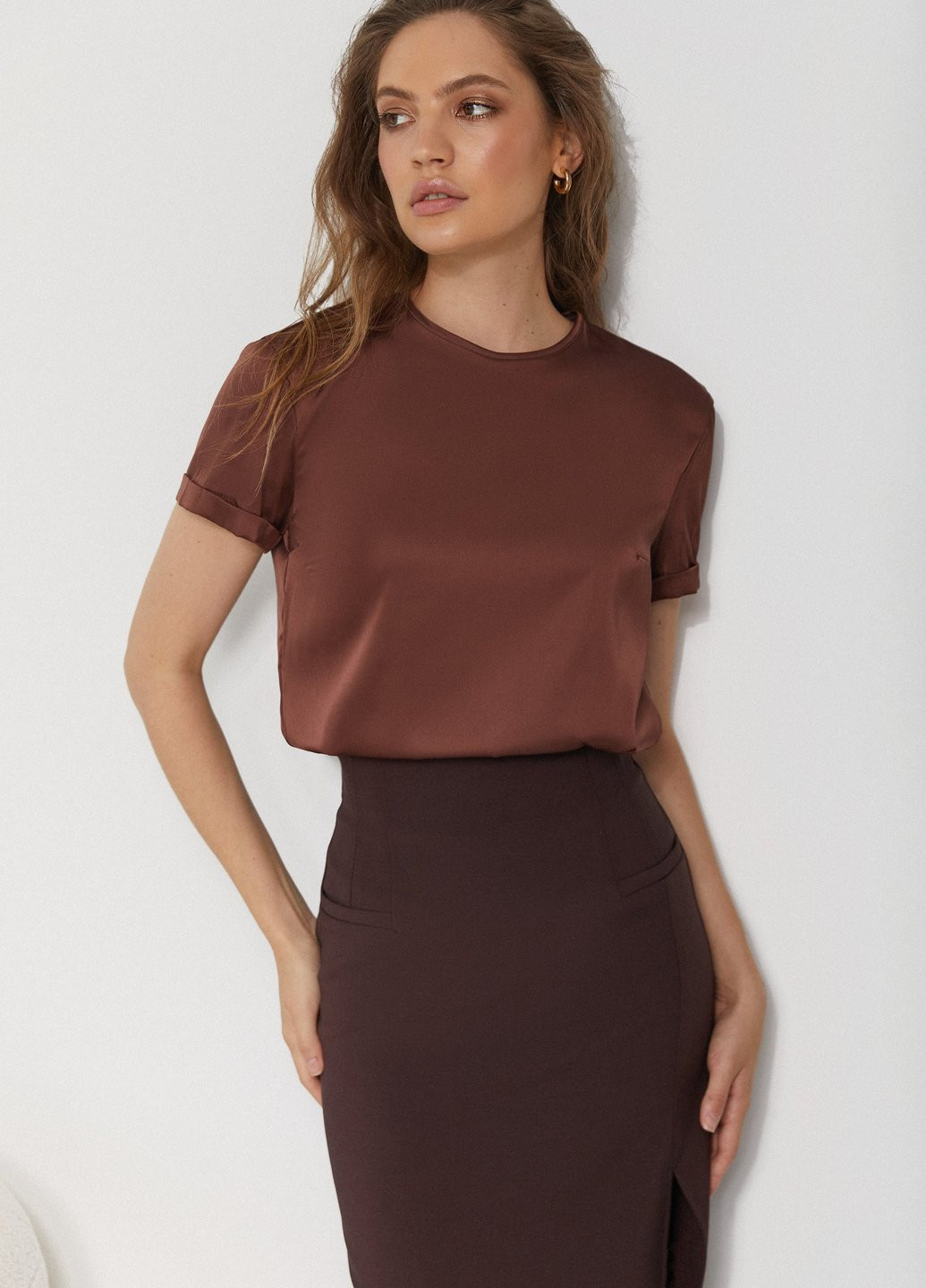 Коричнева блуза Gepur