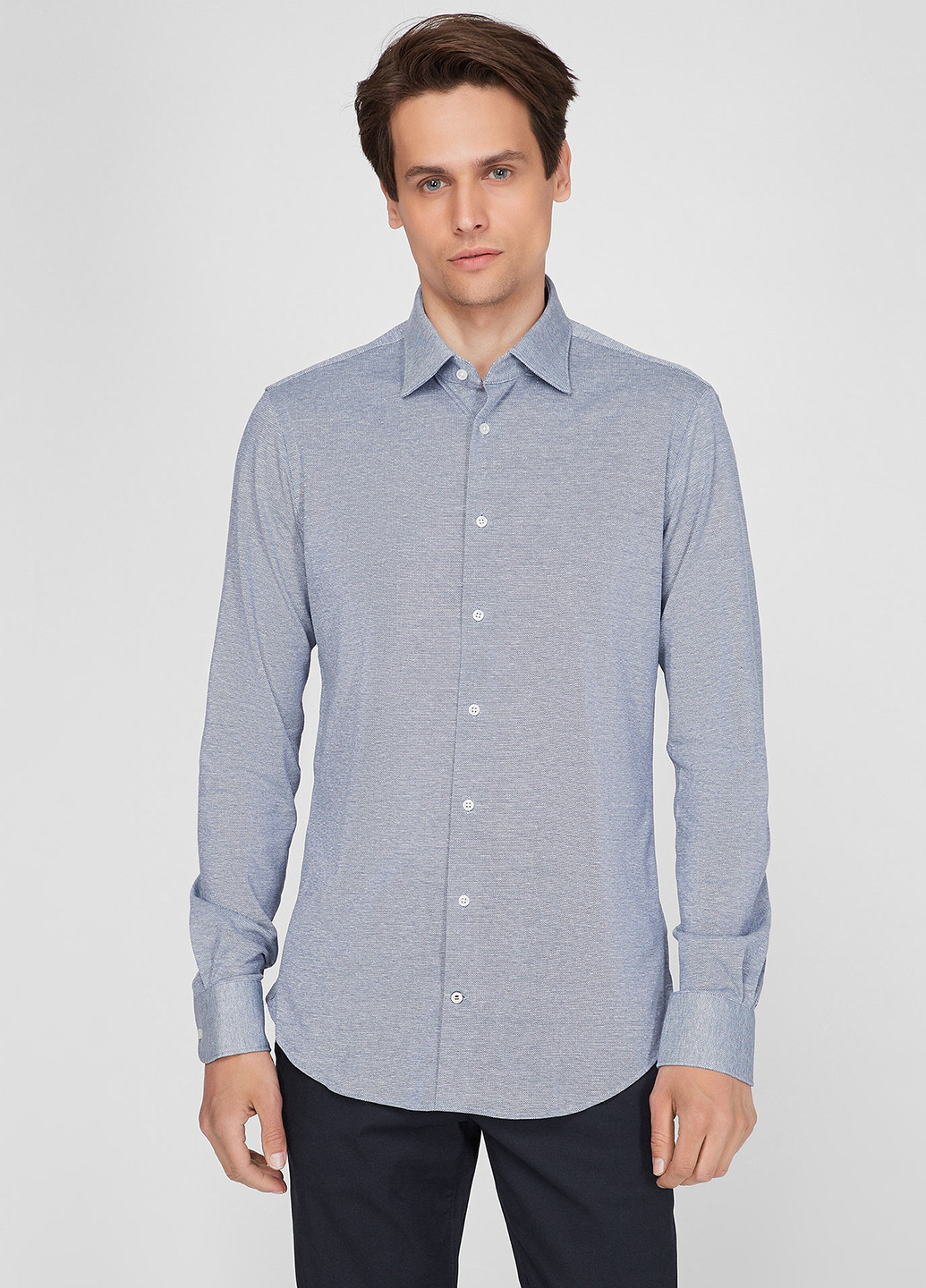Темно-синяя кэжуал рубашка с геометрическим узором Tommy Hilfiger