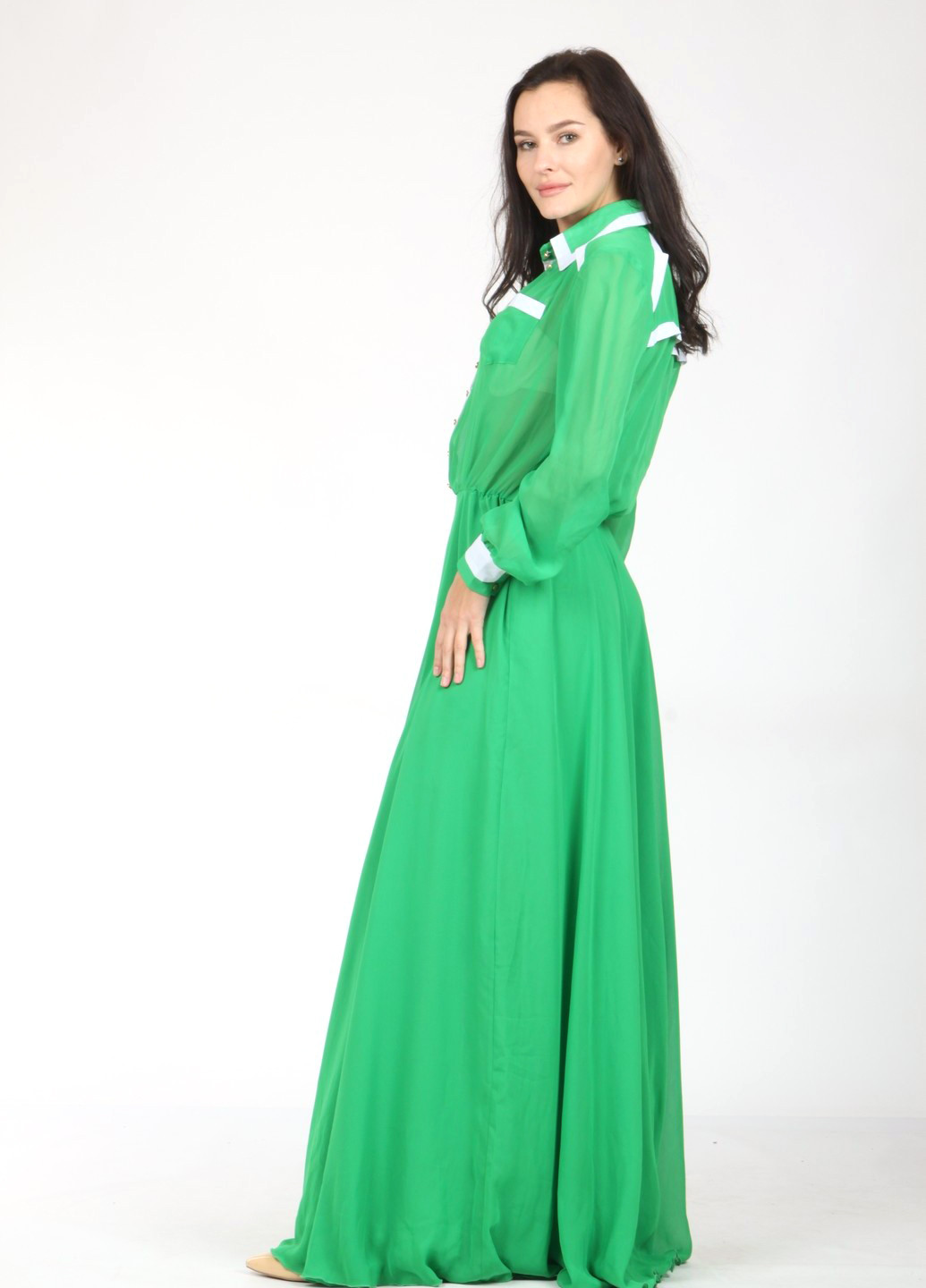 Зеленое вечернее платье Enna Levoni однотонное