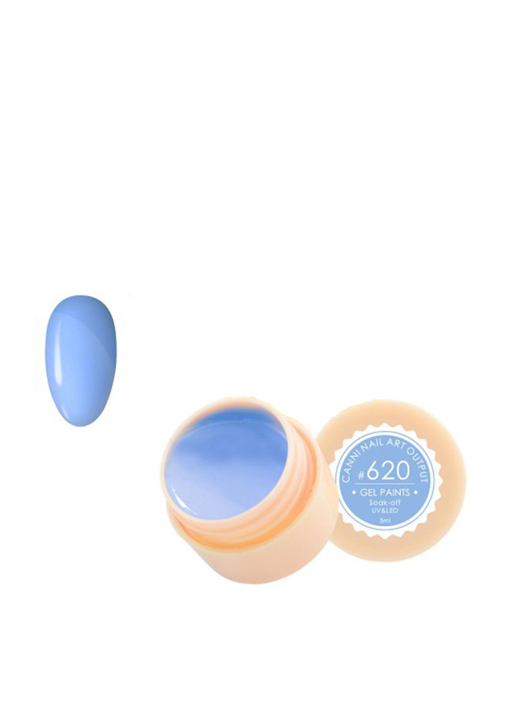 Гель-фарба для нігтів №620 (пастельно-блакитна), 5 мл Canni (83227909)