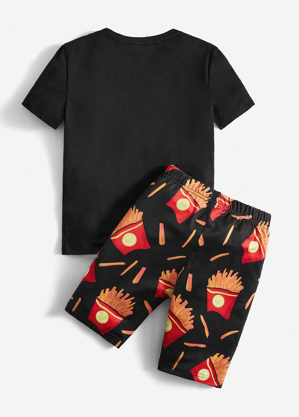 Черная всесезон пижама (футболка, шорты) футболка + шорты SHEIN