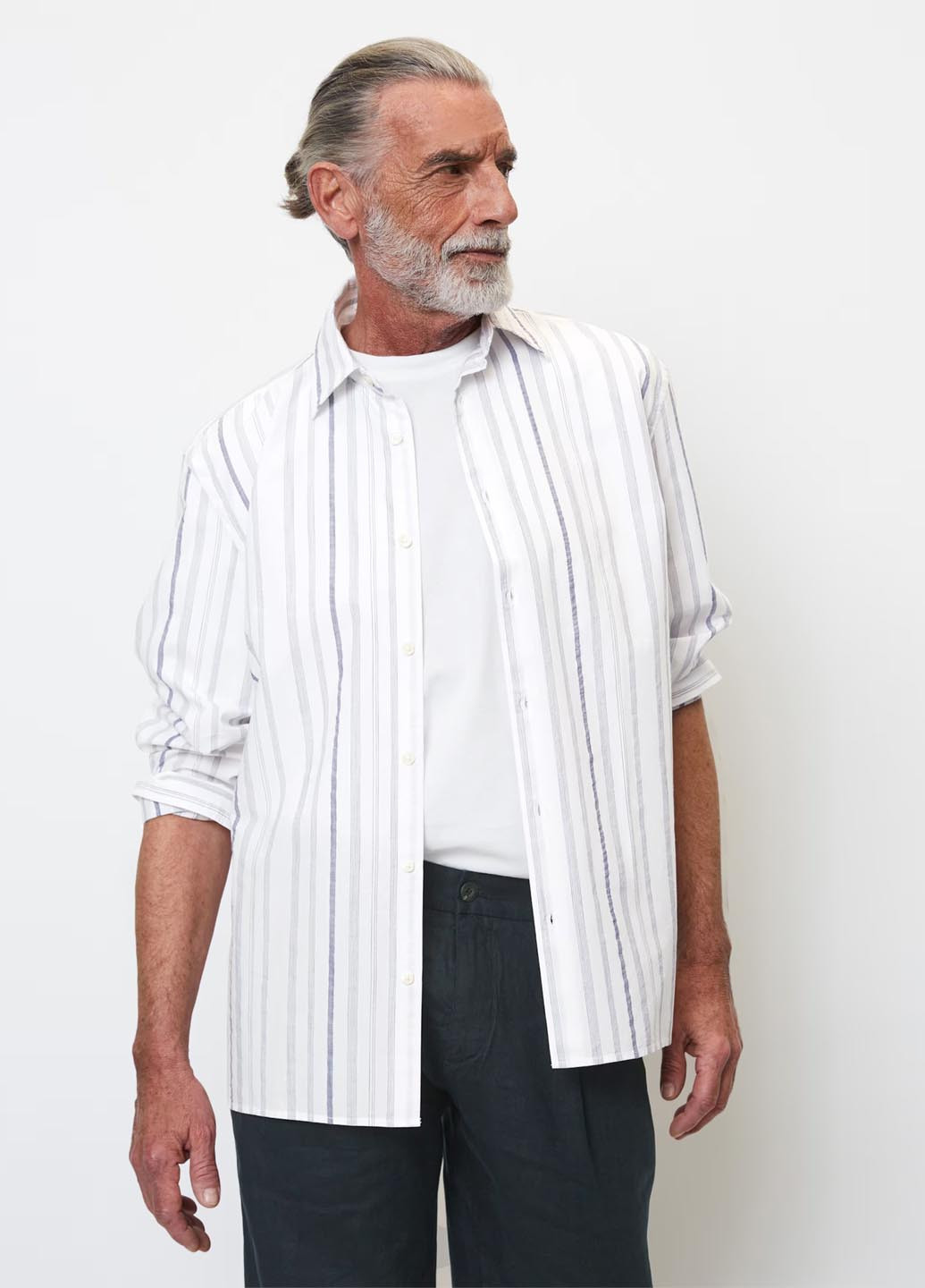 Белая кэжуал рубашка в полоску Marc O'Polo