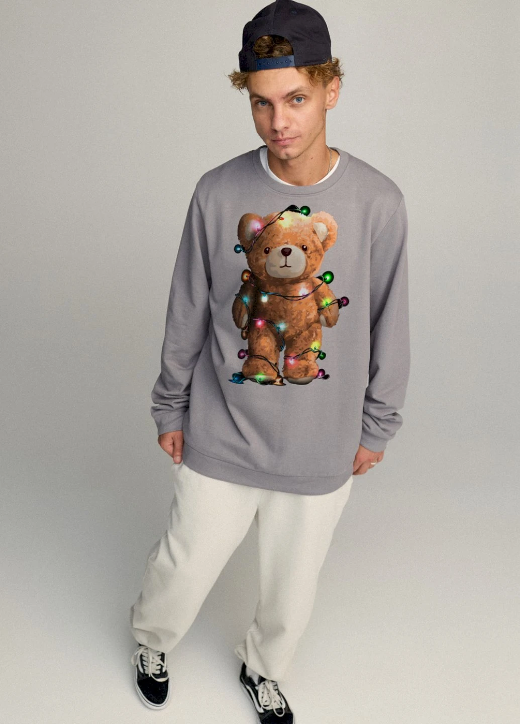 Сірий світшот чоловічий oversize /no flis/ YAPPI (252258935)