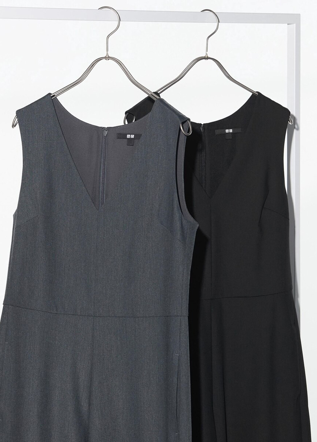 Комбінезон Uniqlo комбінезон-брюки однотонний сірий діловий поліестер