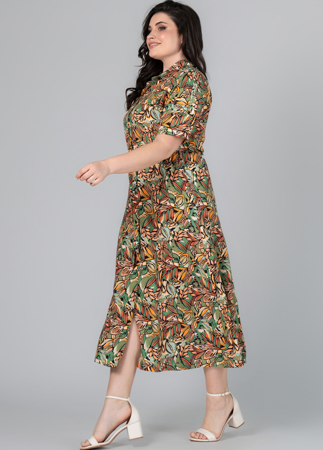 Комбінована кежуал сукня сорочка A'll Posa з абстрактним візерунком