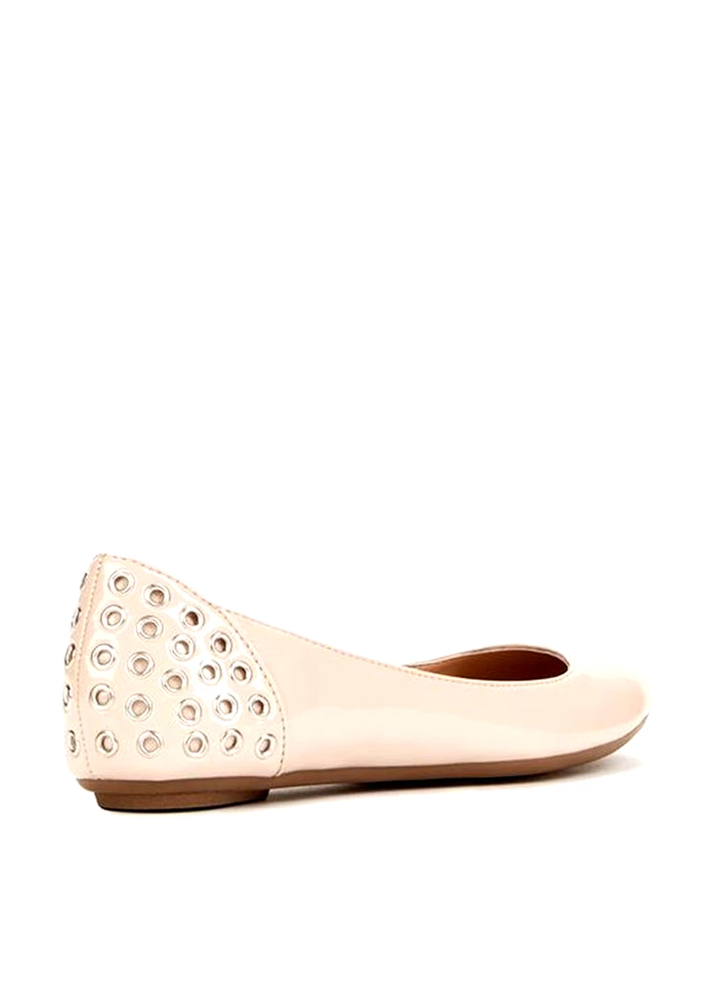 Женские балетки JustFab | бежевые однотонные заклепки искусственная кожа (22189099)