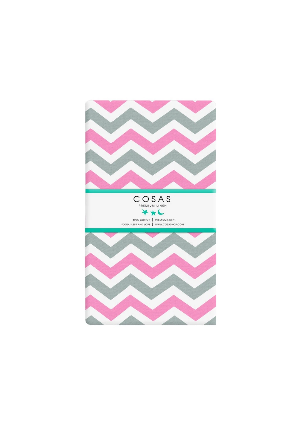 Простынь на резинке 80х160х20 ZIG GREY ROZE Cosas ZigGreyRose_80x160x20 (250319035)
