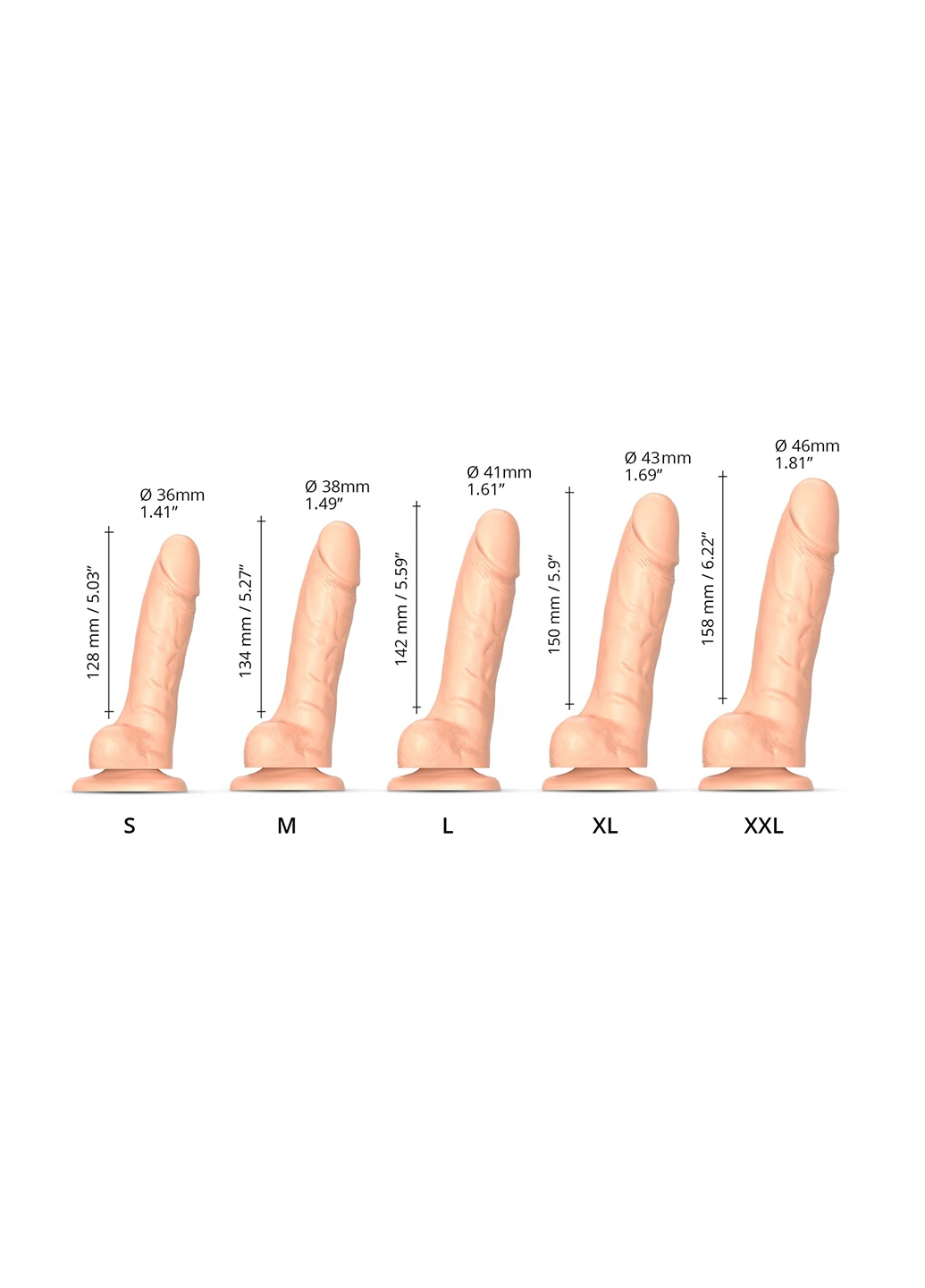 Реалістичний фалоімітатор Sliding Skin Realistic Dildo Vanille - XXL, рухливий ефект Strap-On-Me (254151219)