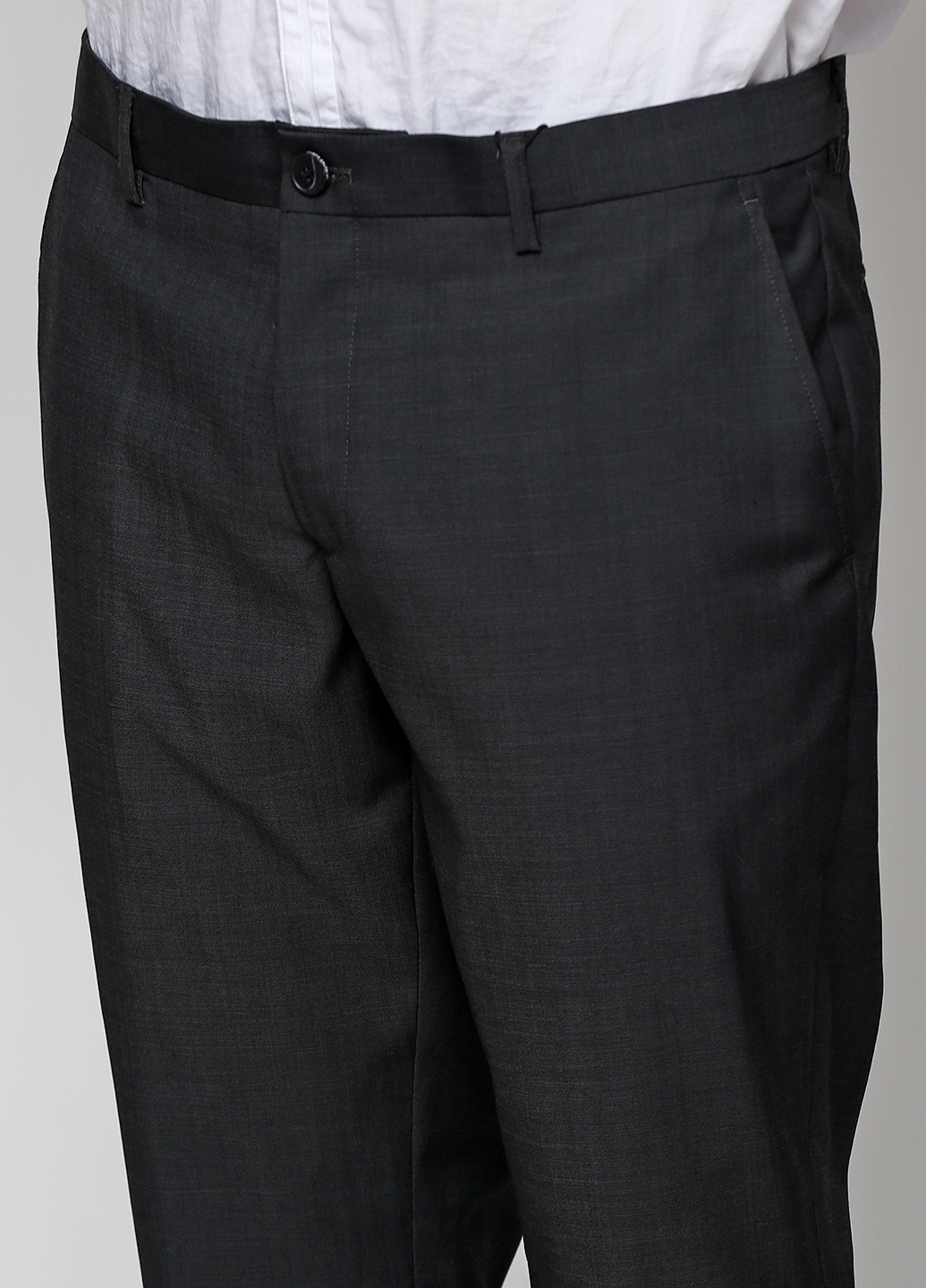 Серые классические демисезонные прямые брюки Selected Homme