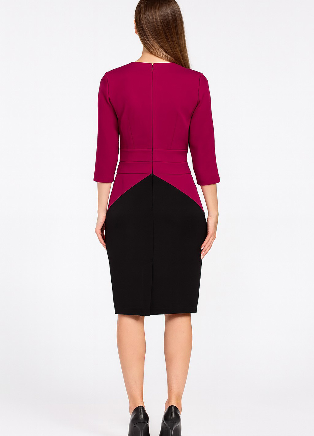 Фуксинова (кольору Фукія) кежуал сукня футляр Sassofono колор блок