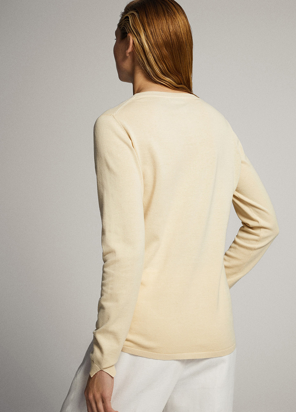 Молочный демисезонный пуловер пуловер Massimo Dutti