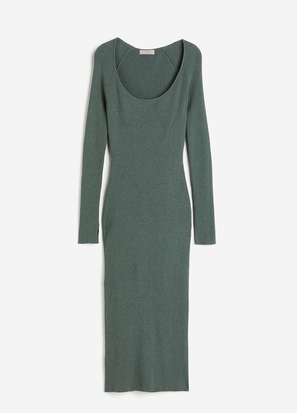 Сіро-зелена кежуал сукня силуетна H&M однотонна