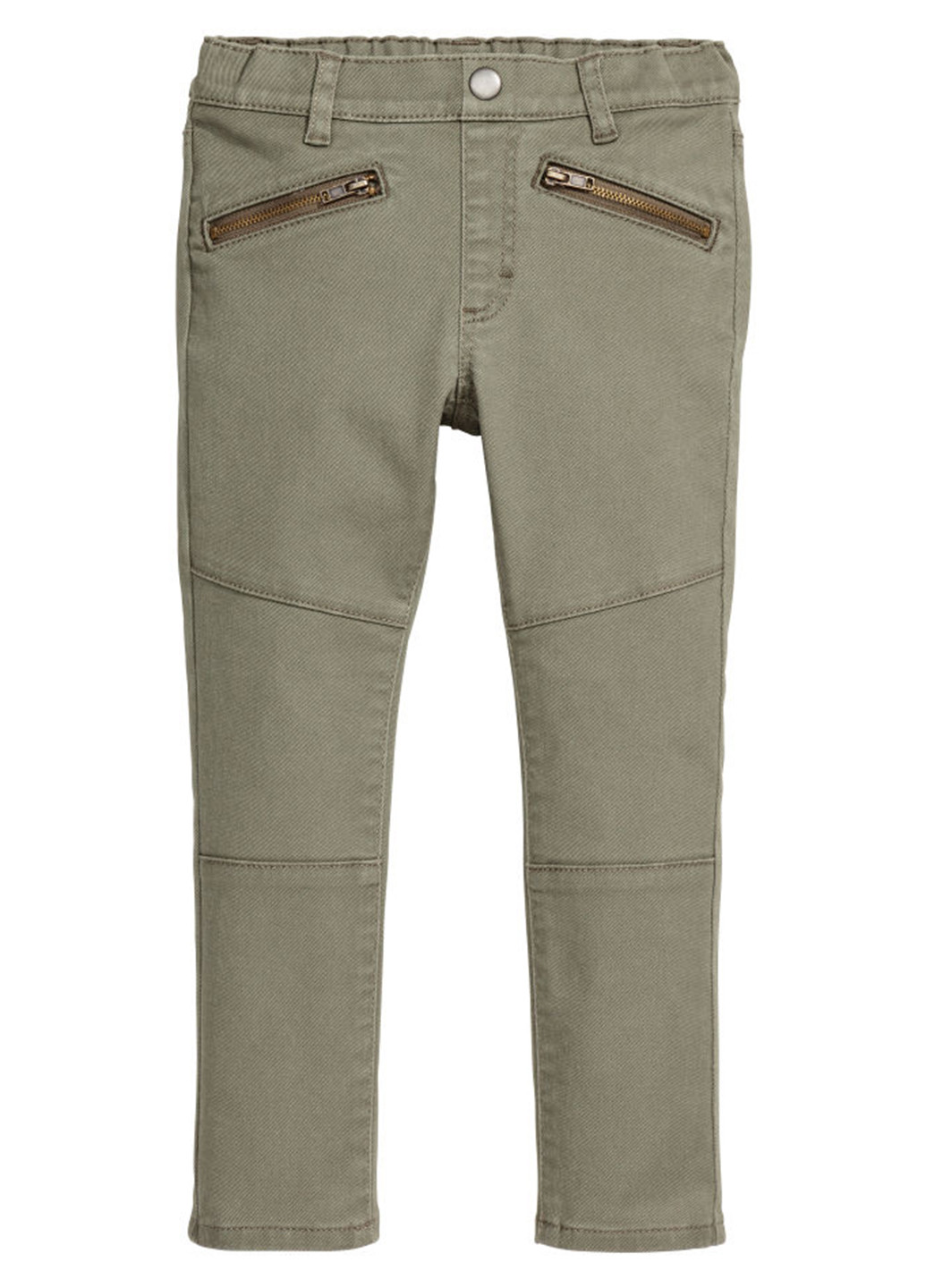 Хаки демисезонные со средней талией джинсы H&M