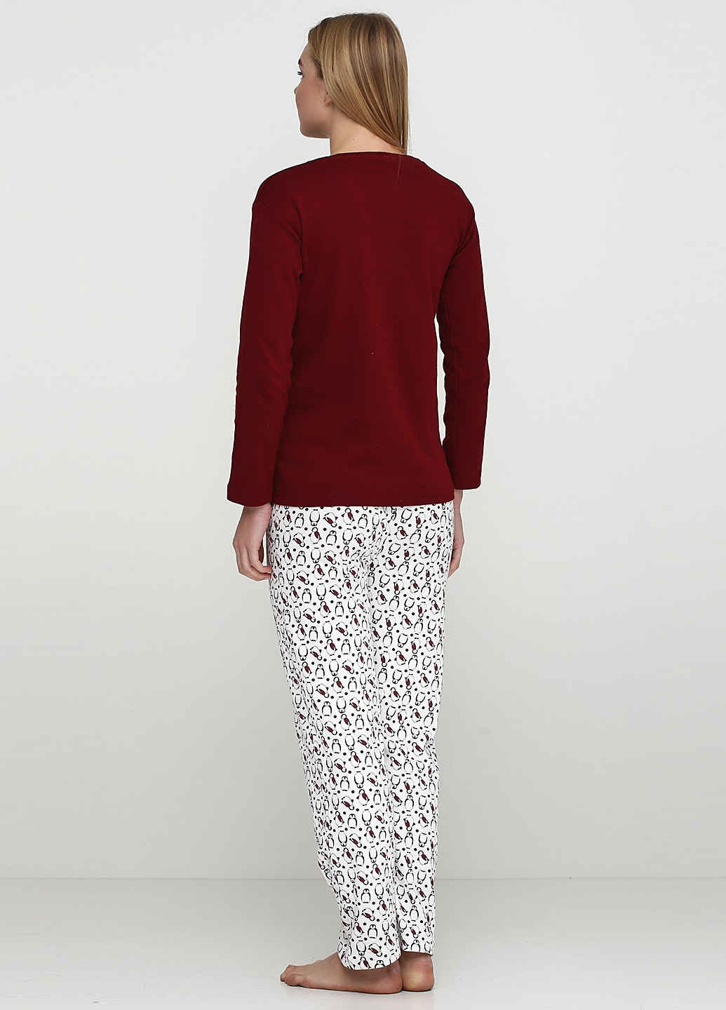 Бордовая зимняя комплект плотный трикотаж (свитшот, брюки) Good Night Pajama