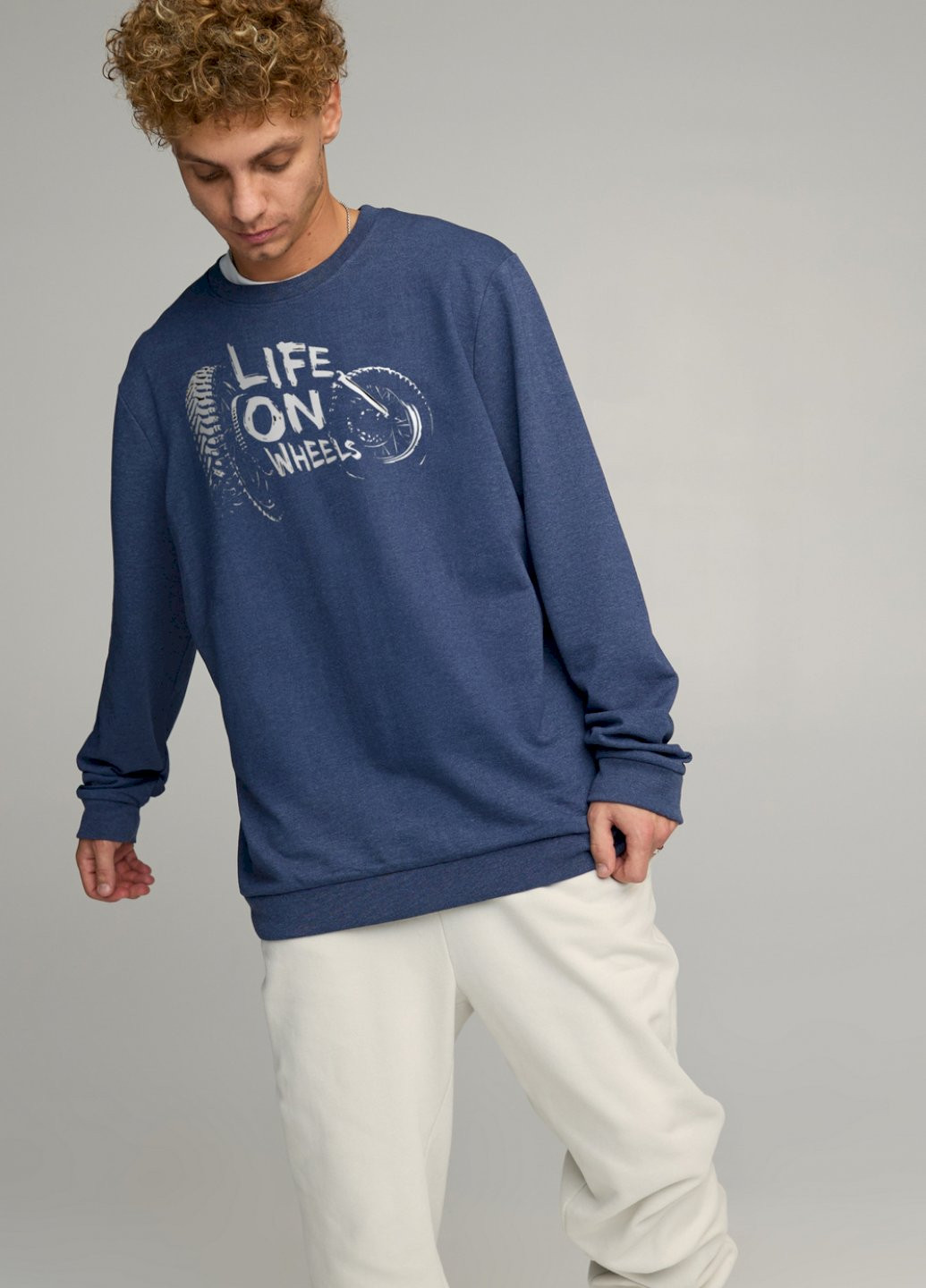 Синій світшот чоловічий oversize /no flis/ YAPPI (252385813)