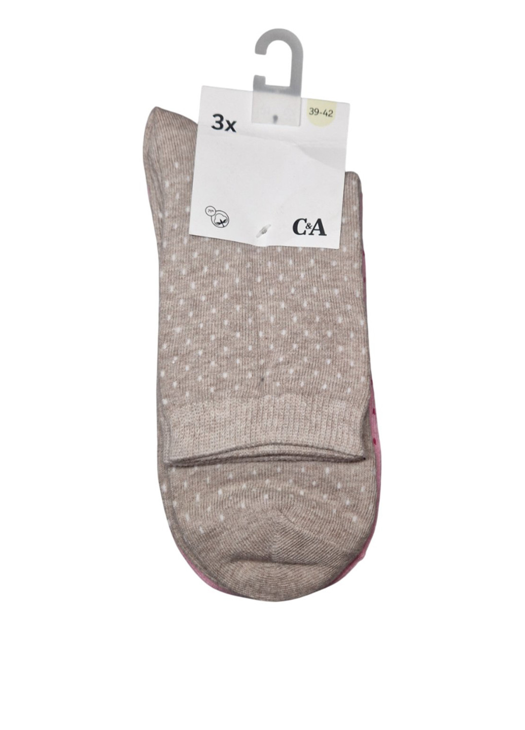 Комбинированные носки (3 пары) C&A горошки (341560787)