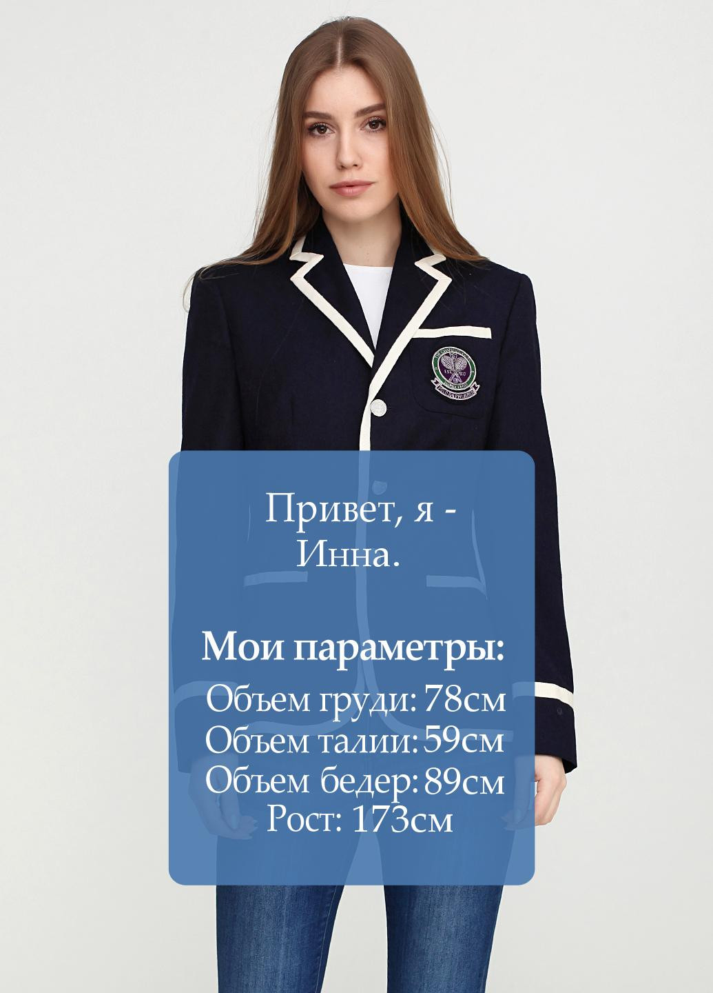 Темно-синий женский жакет Ralph Lauren с логотипом - демисезонный