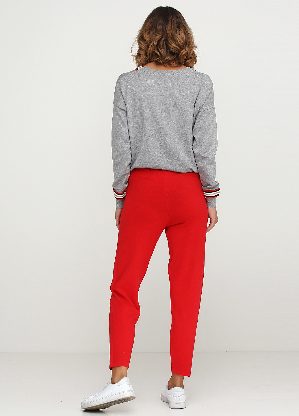Красные кэжуал демисезонные прямые брюки By Swan