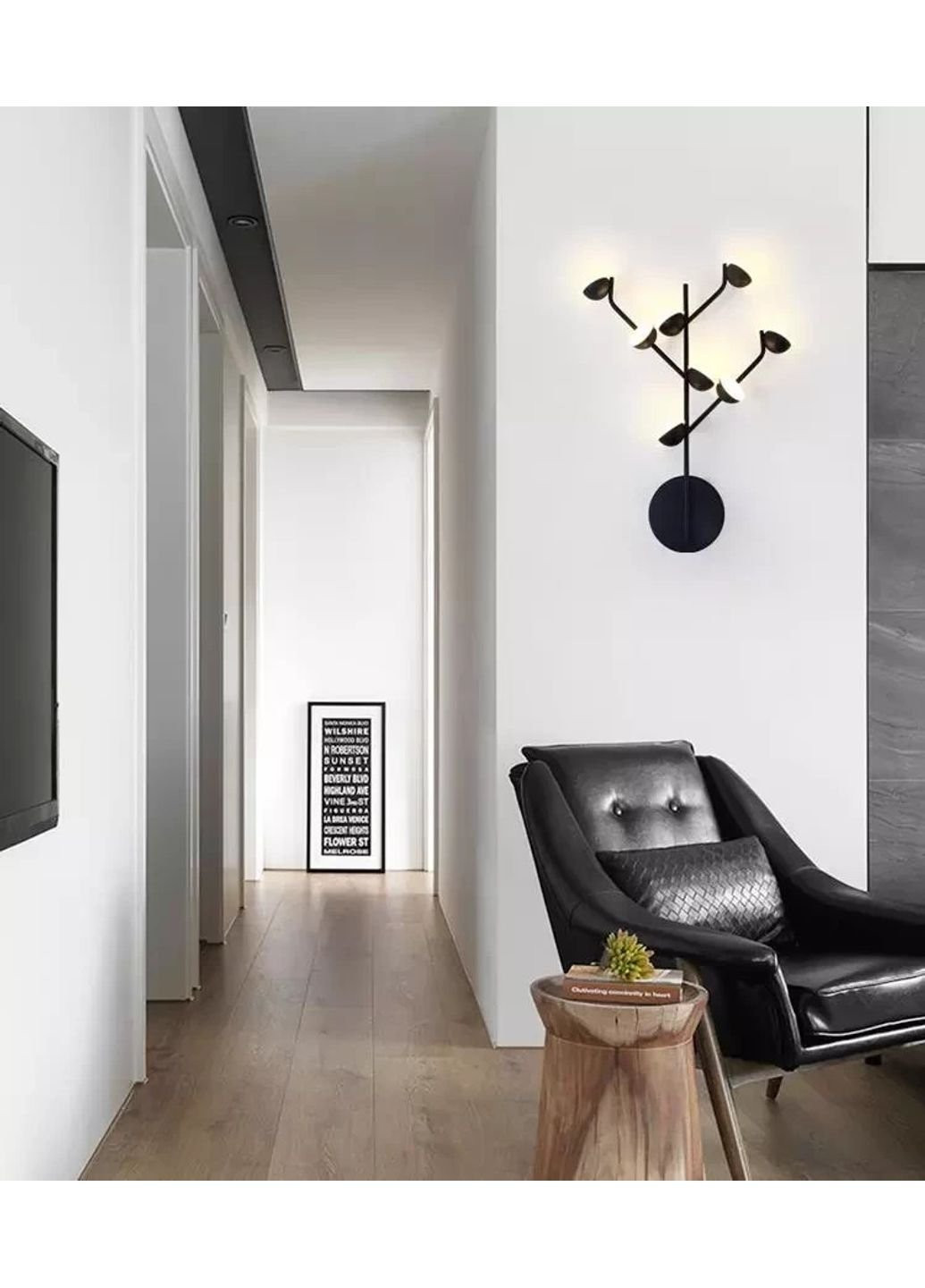 Бра настенное LED X8001/D8-bk-k Черный 47х38х9 см. Sunnysky (253625950)