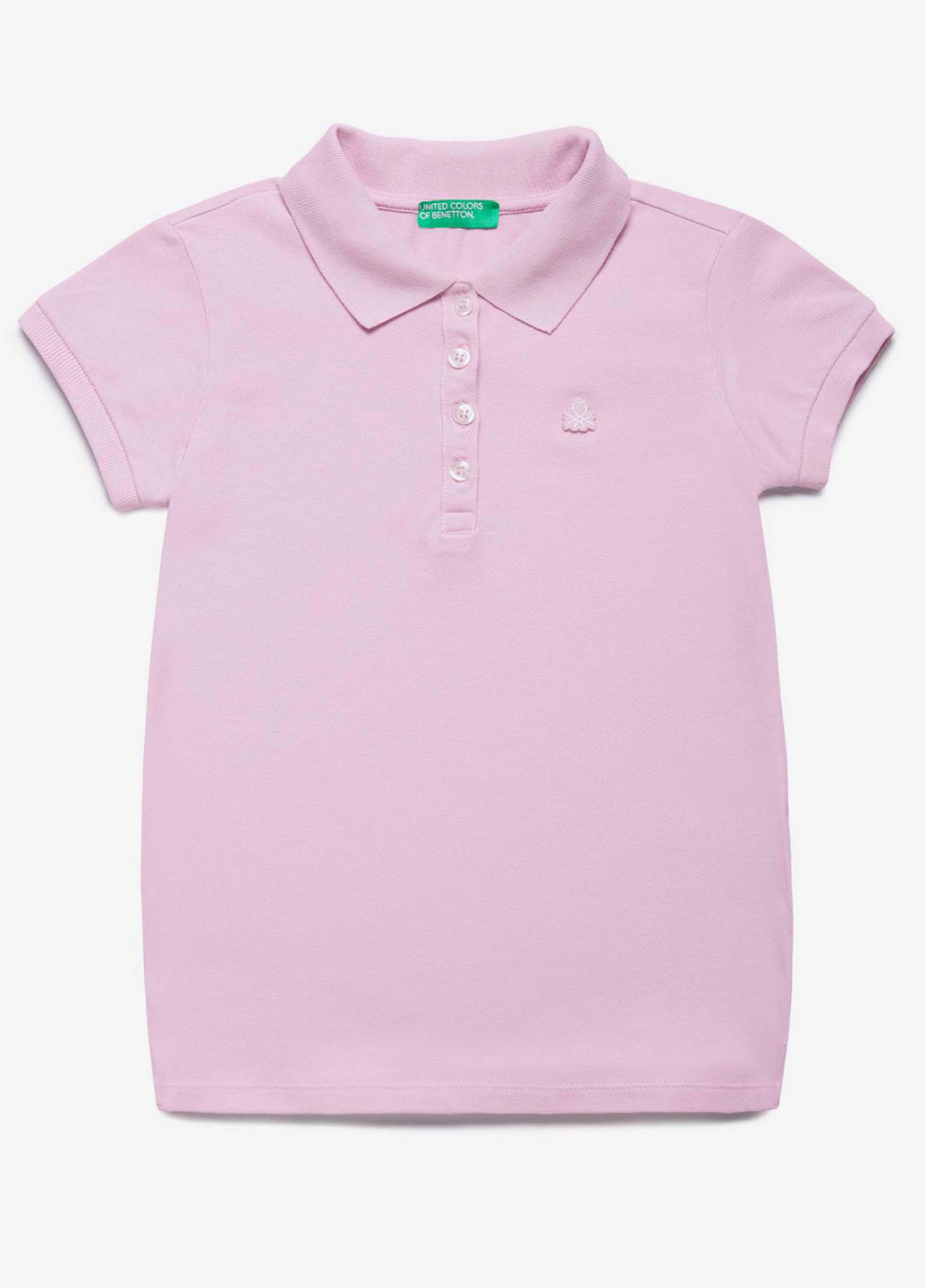 Сиреневая детская футболка-поло для девочки United Colors of Benetton однотонная