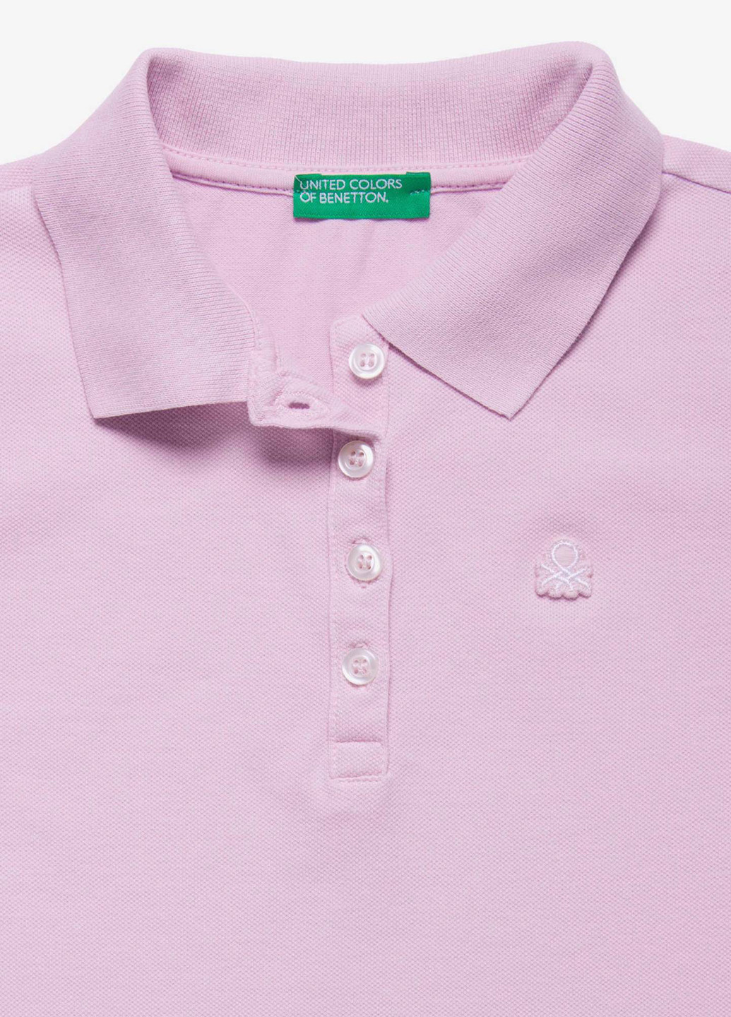 Сиреневая детская футболка-поло для девочки United Colors of Benetton однотонная
