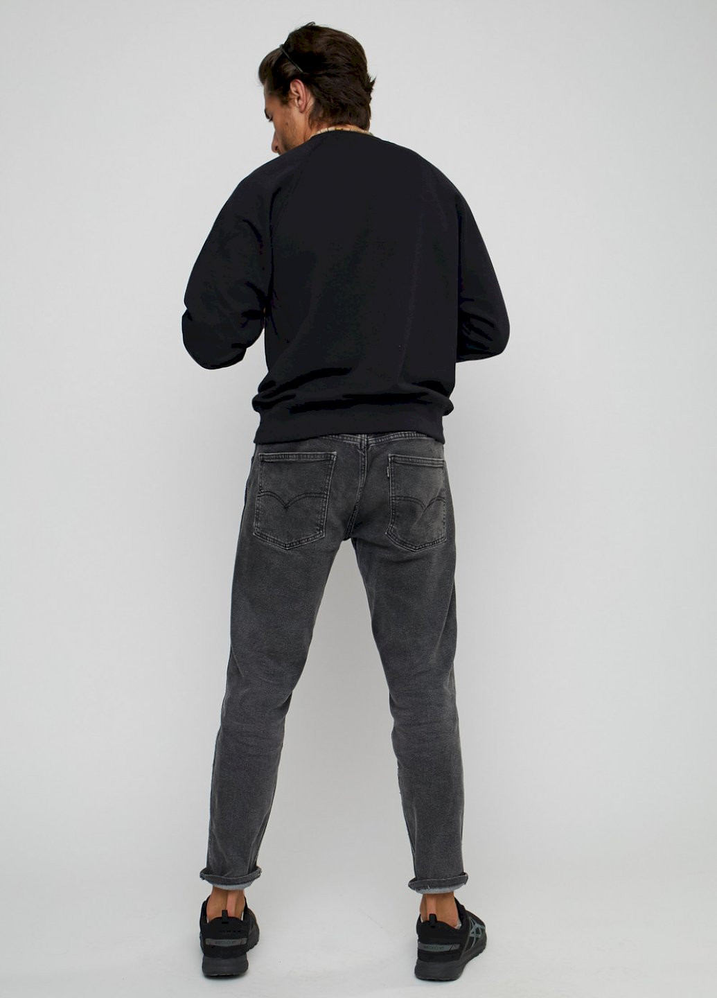 Свитшот мужской YAPPI - крой рисунок черный кэжуал - (250563914)