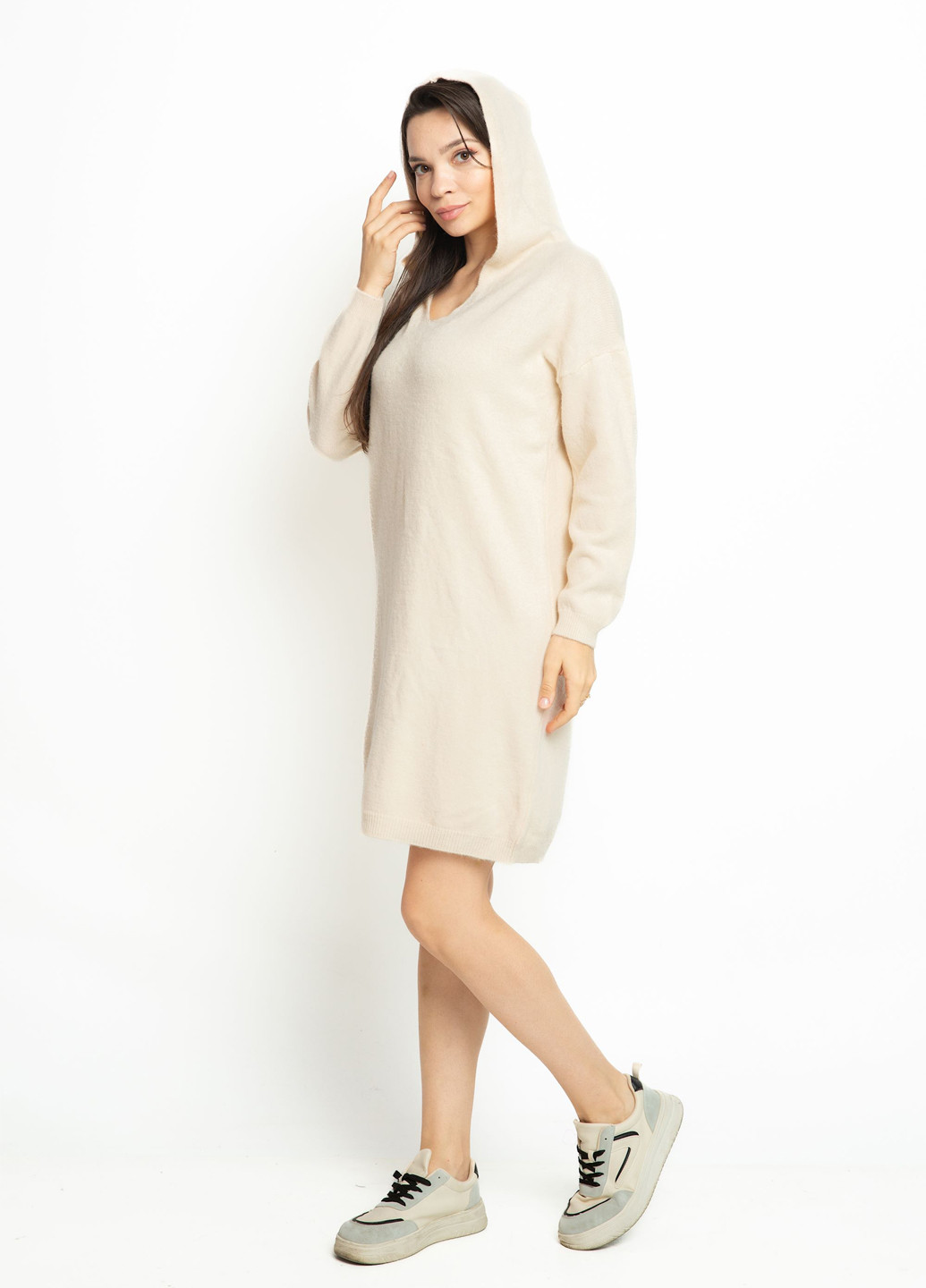 Світло-бежева спортивна сукня сукня-худі Time of Style однотонна