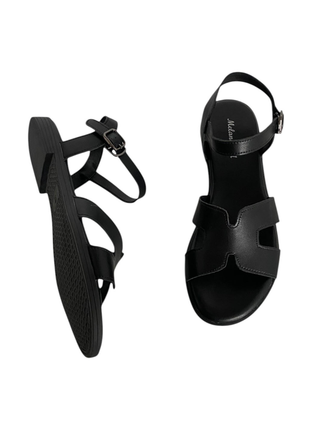 Черные босоножки Melanda.M с ремешком