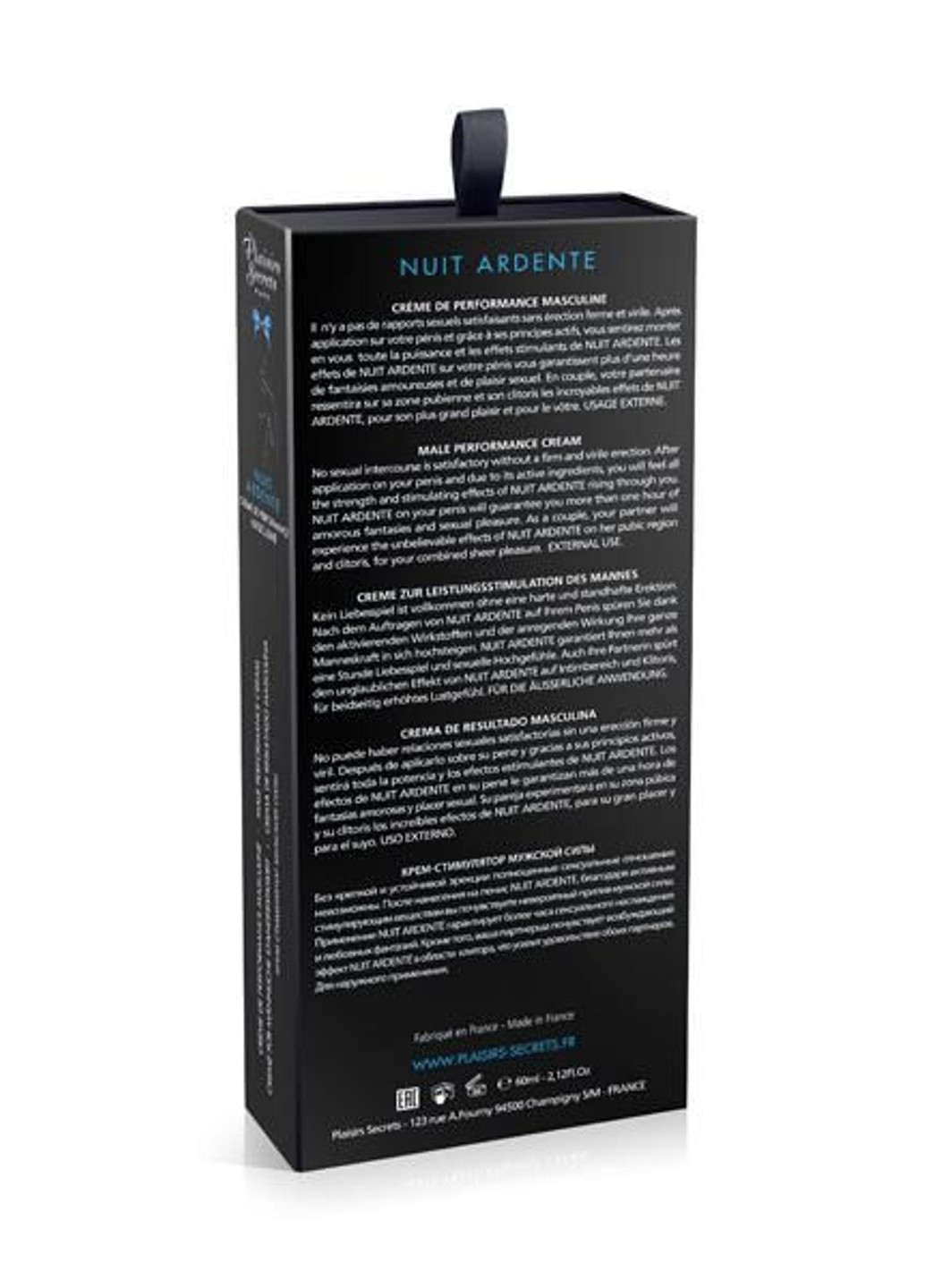 Возбуждающий крем для пениса Nuit Ardente (60 мл), Plaisirs Secrets (252639539)