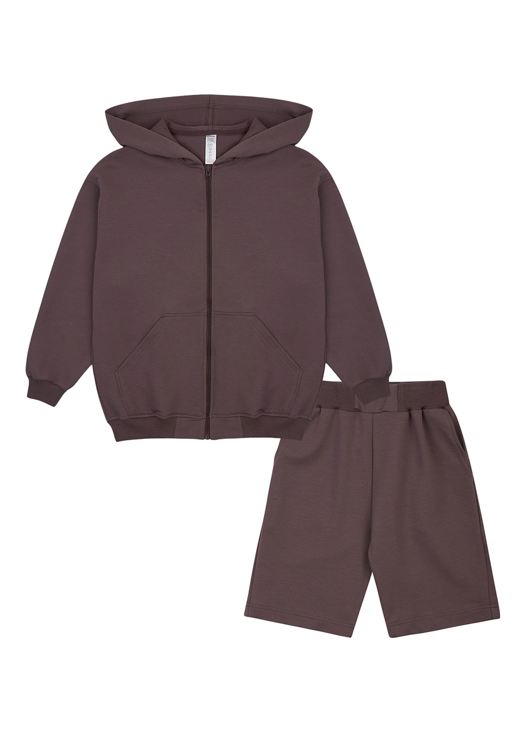Коричневый демисезонный комплект (толстовка, шорты) Garnamama