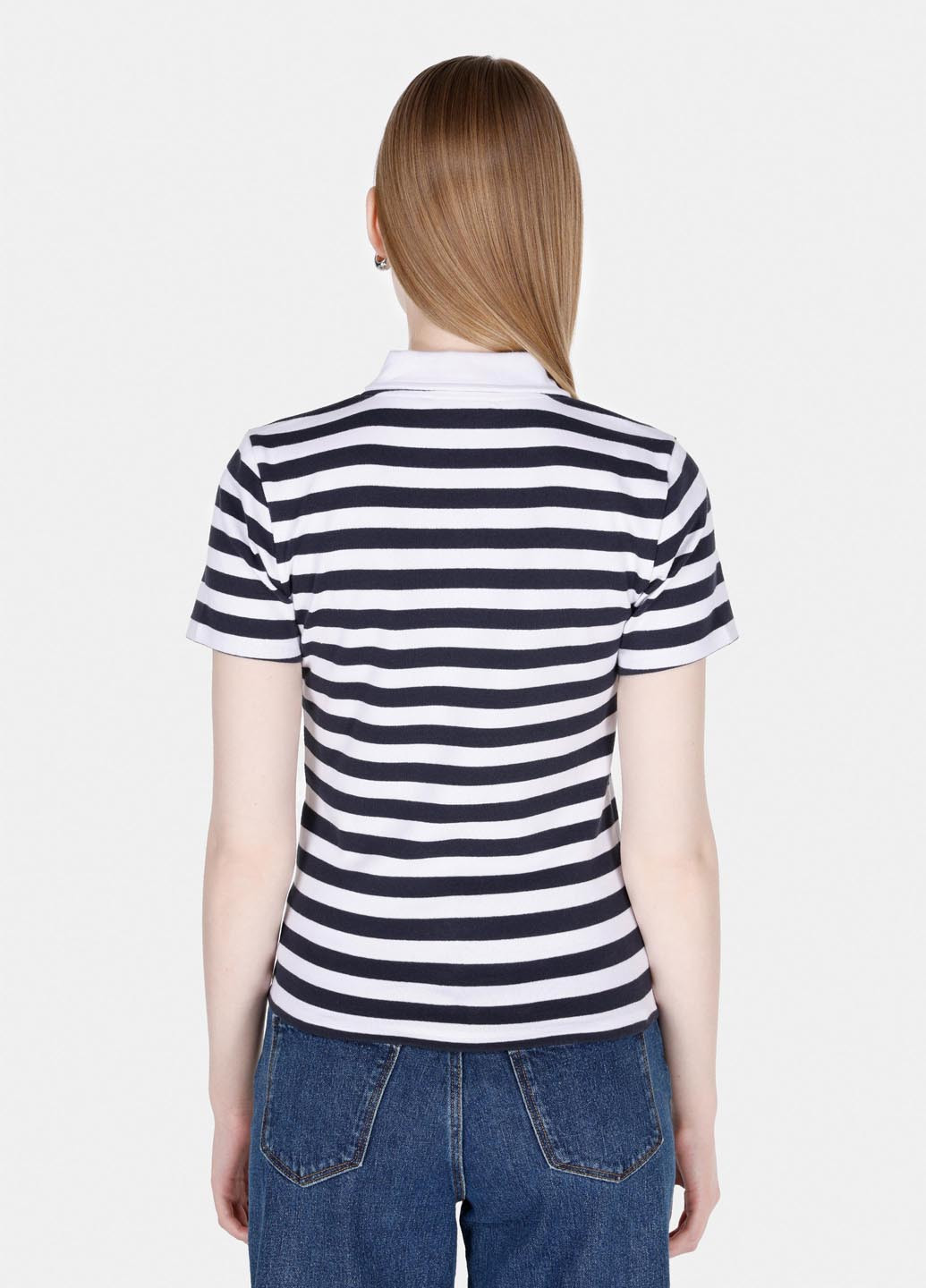 Цветная женская футболка-поло Colin's в полоску