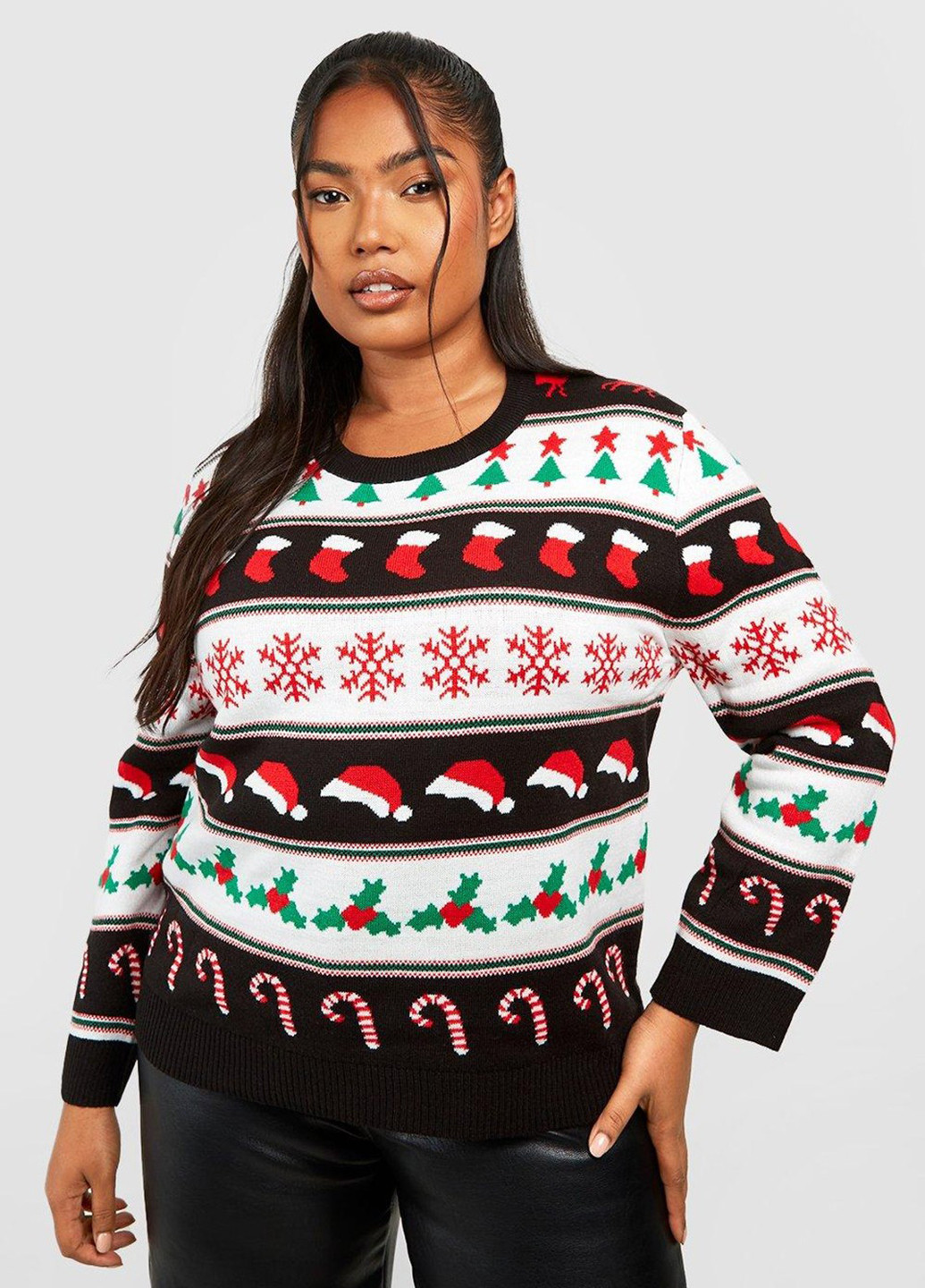 Комбинированный зимний джемпер джемпер Boohoo