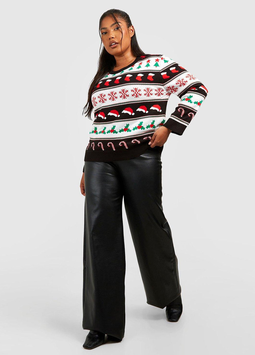 Комбинированный зимний джемпер джемпер Boohoo