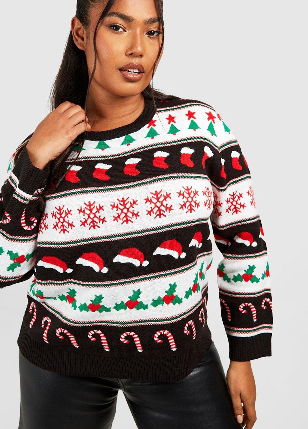 Комбинированный зимний джемпер джемпер Boohoo