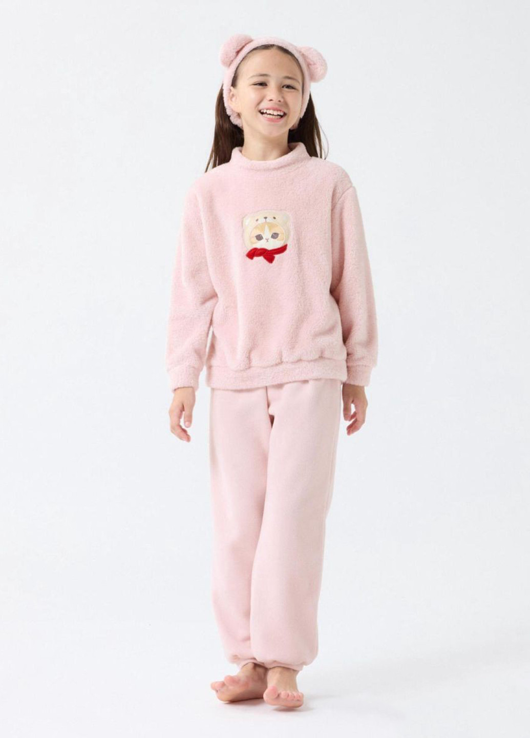 Рожева зимня піжама (світшот, штани, пов'язка) Uniqlo