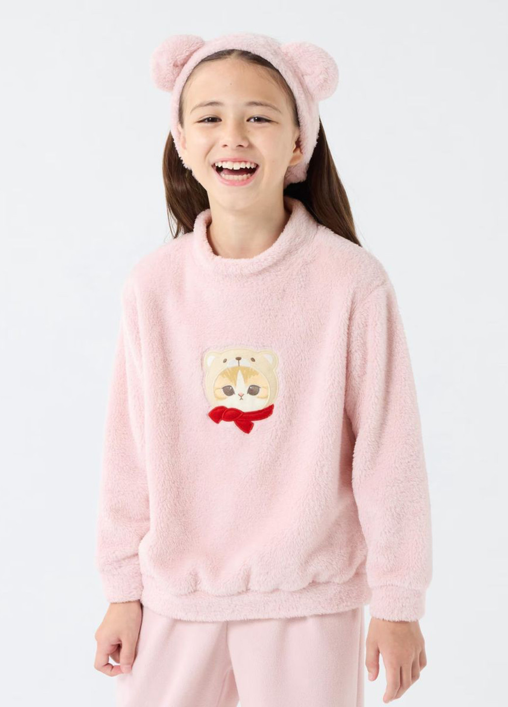 Рожева зимня піжама (світшот, штани, пов'язка) Uniqlo