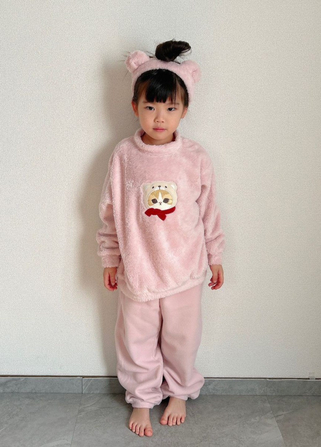 Рожева зимня піжама (світшот, штани, пов'язка) Uniqlo