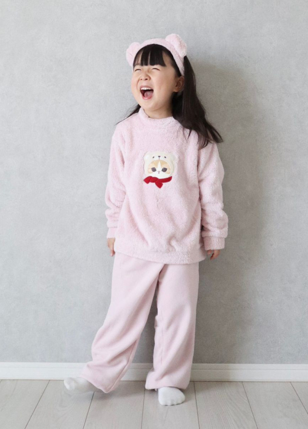 Рожева зимня піжама (світшот, штани, пов'язка) Uniqlo