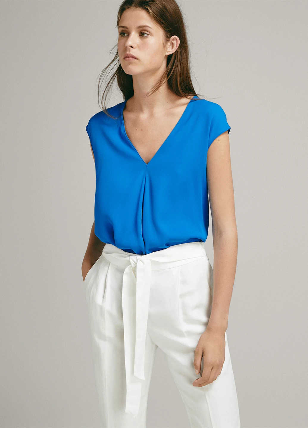 Синяя блуза Massimo Dutti