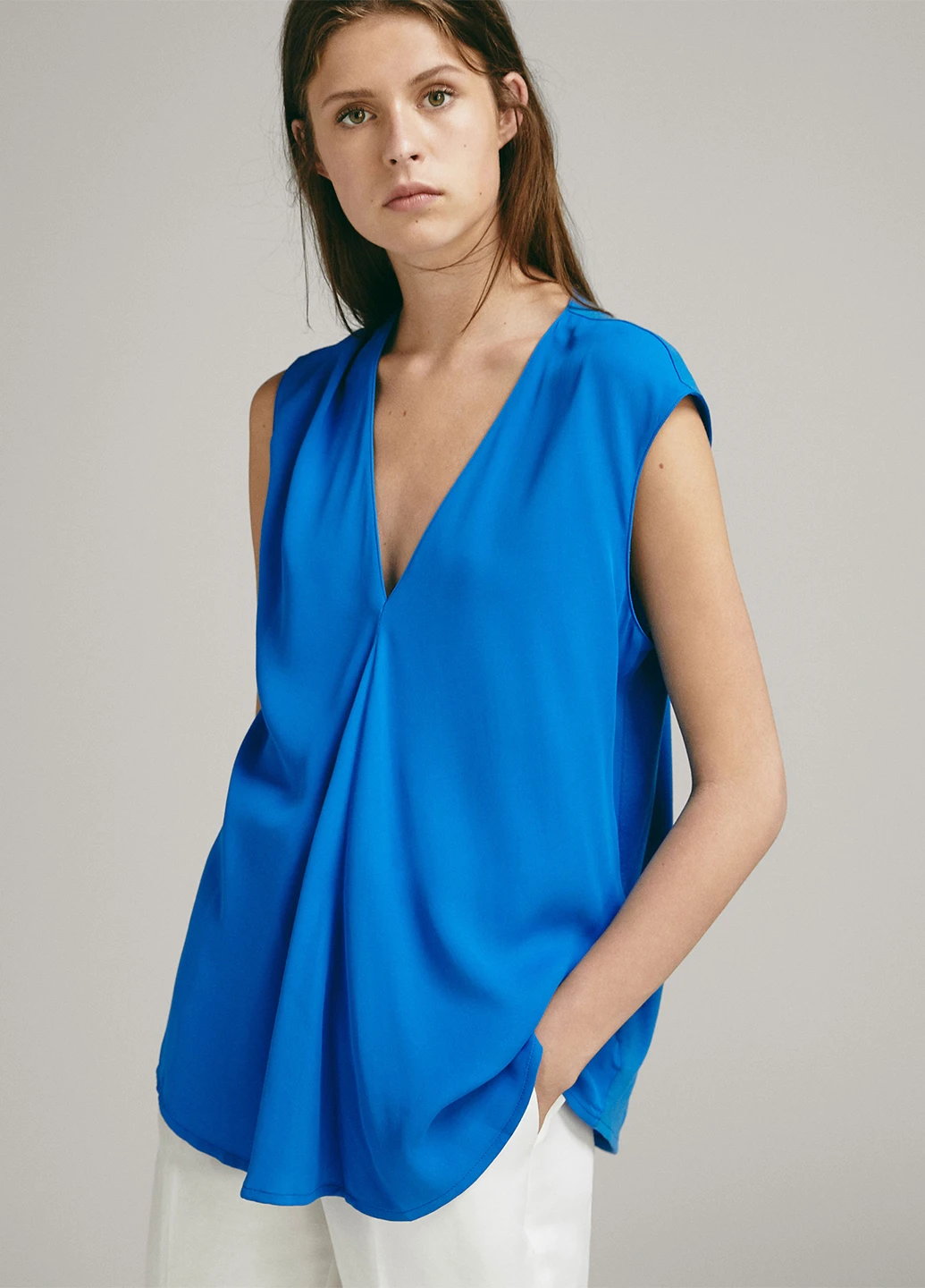 Синяя блуза Massimo Dutti