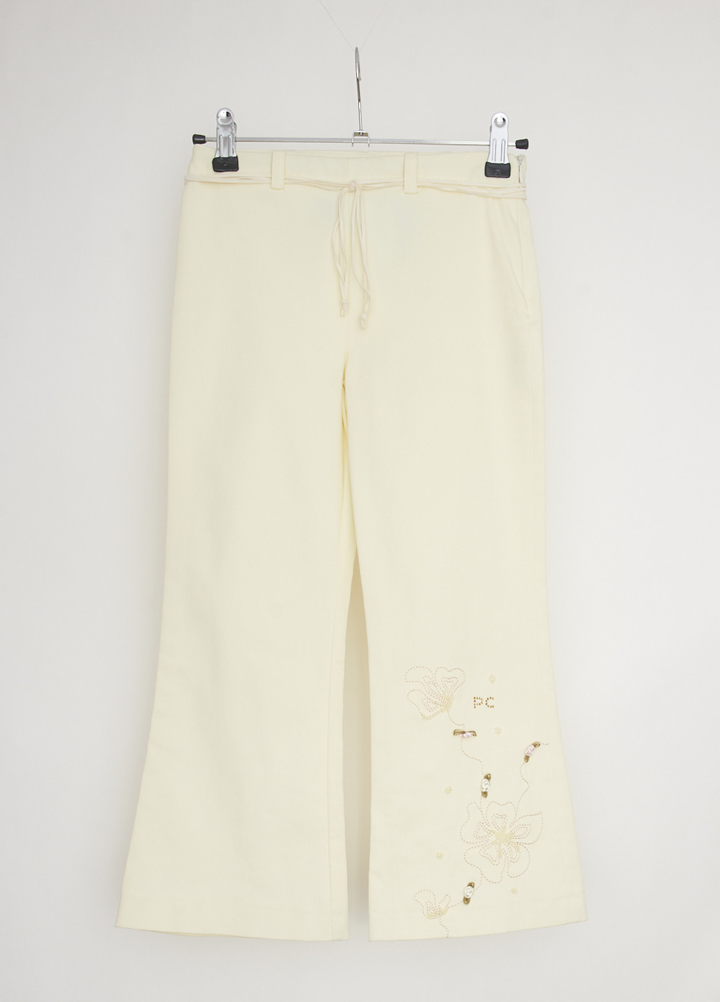 Желтые кэжуал демисезонные клеш брюки Pierre Cardin