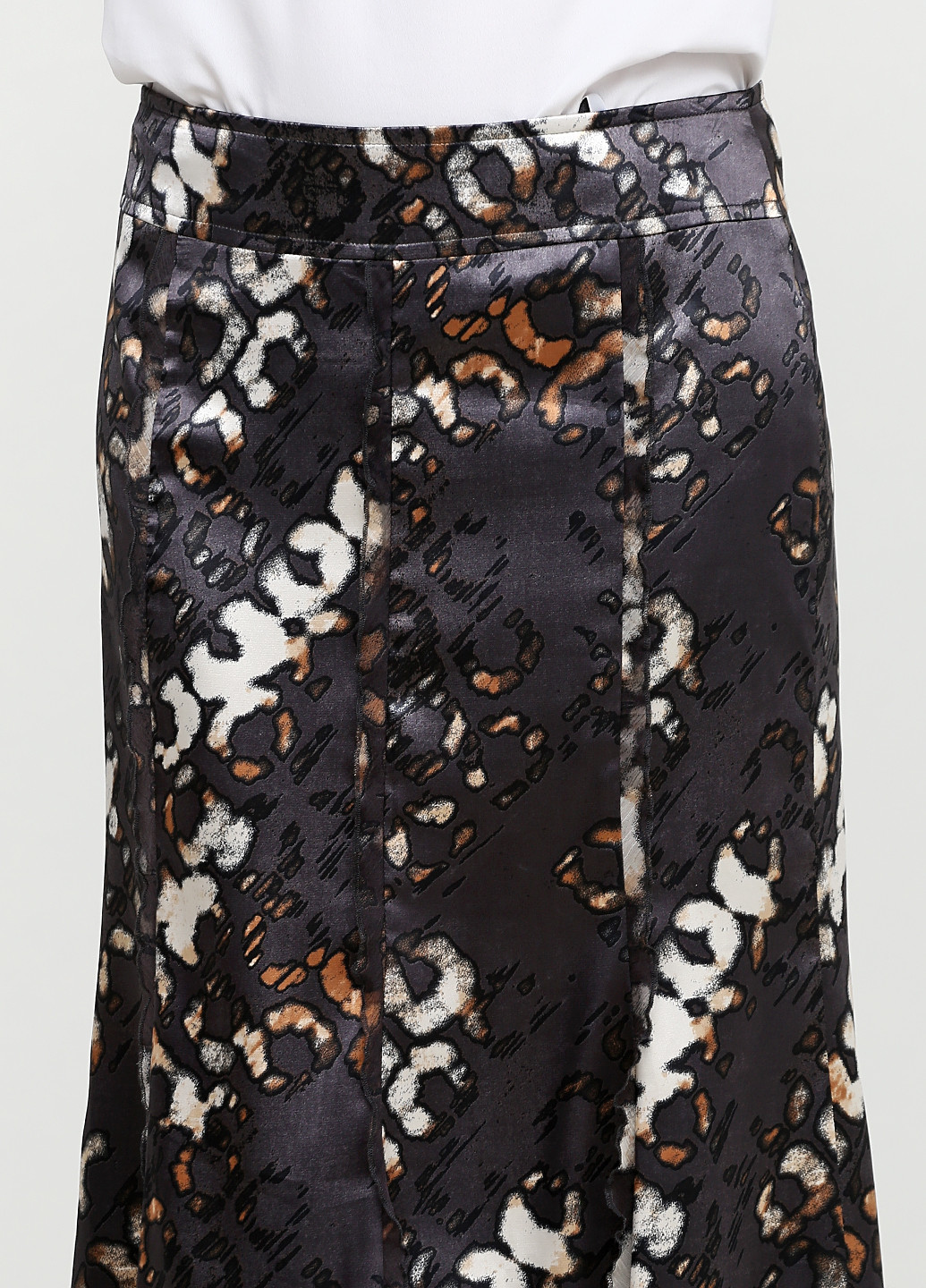 Грифельно-серая кэжуал с анималистичным узором юбка Taifun с высокой талией