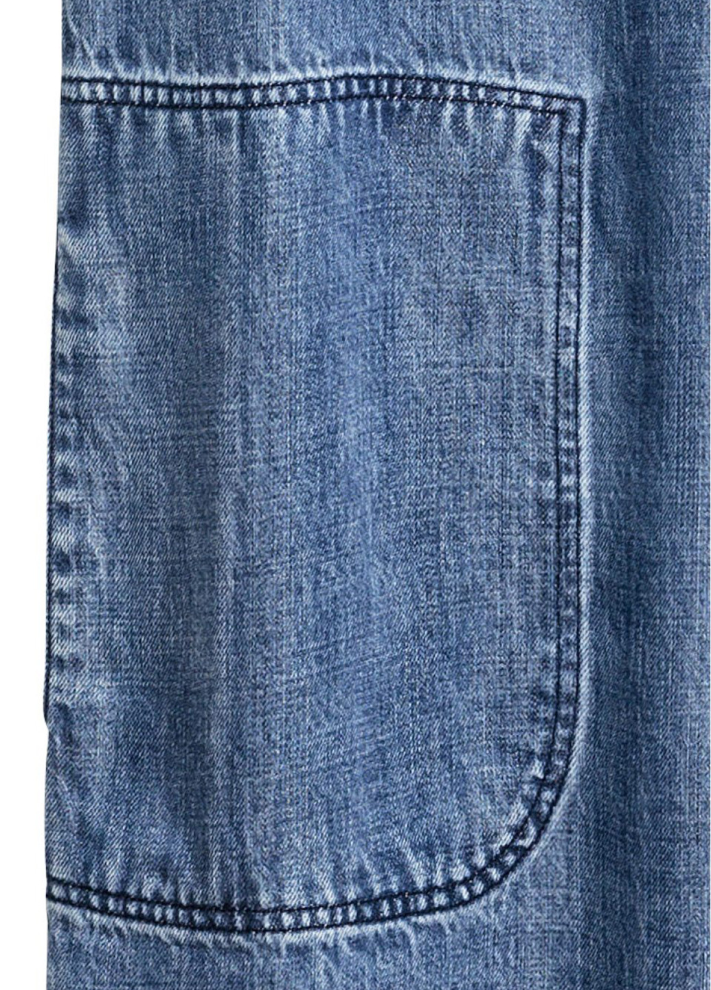 Голубое джинсовое платье платье-футболка H&M однотонное