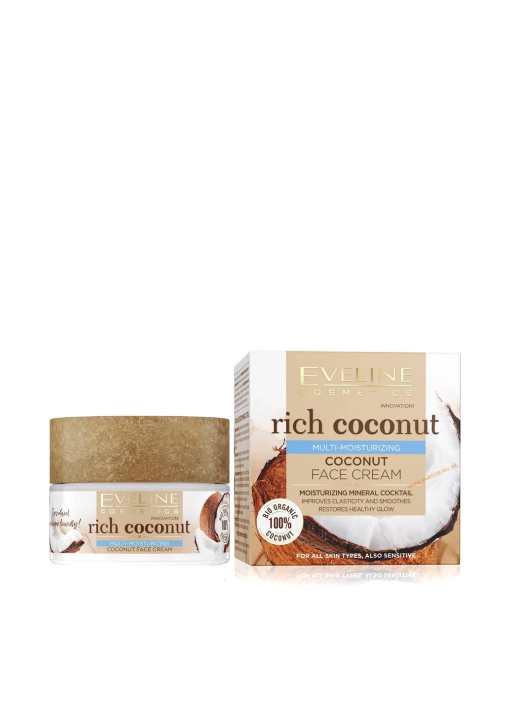 Eveline Увлажняющий крем для лица Rich Coconut — Крем, Польша (227912824)