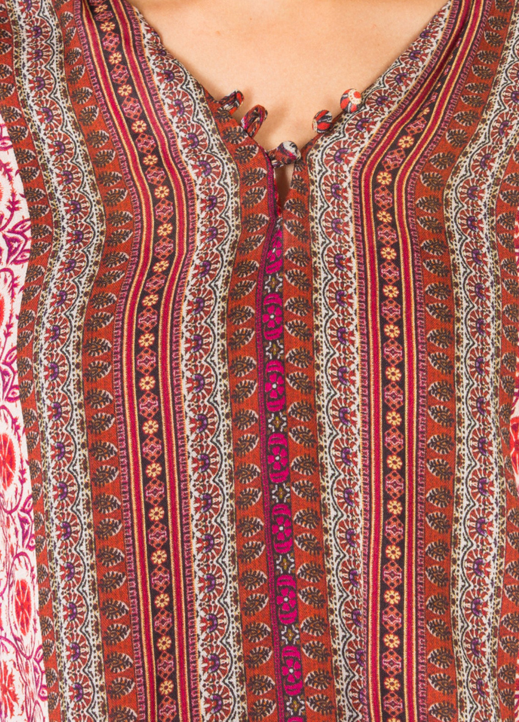 Комбинированное кэжуал платье клеш Promod с орнаментом