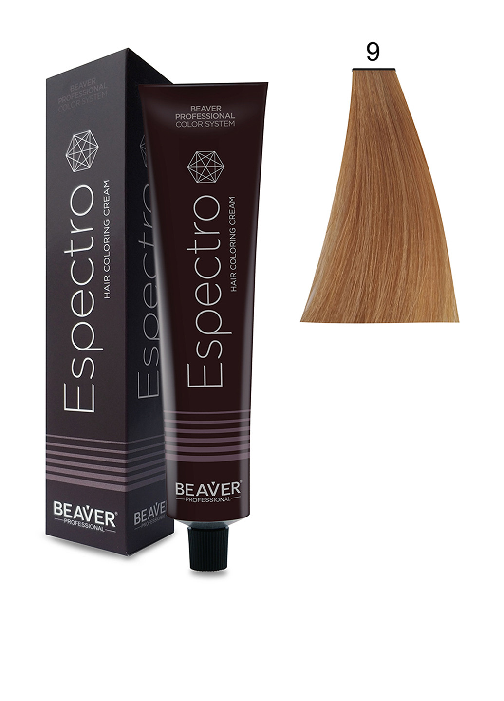 9.0. Крем-фарба перманентна для волосся Espectroекстра світлий блондин натуральний, 100 мл Beaver Professional (44301659)