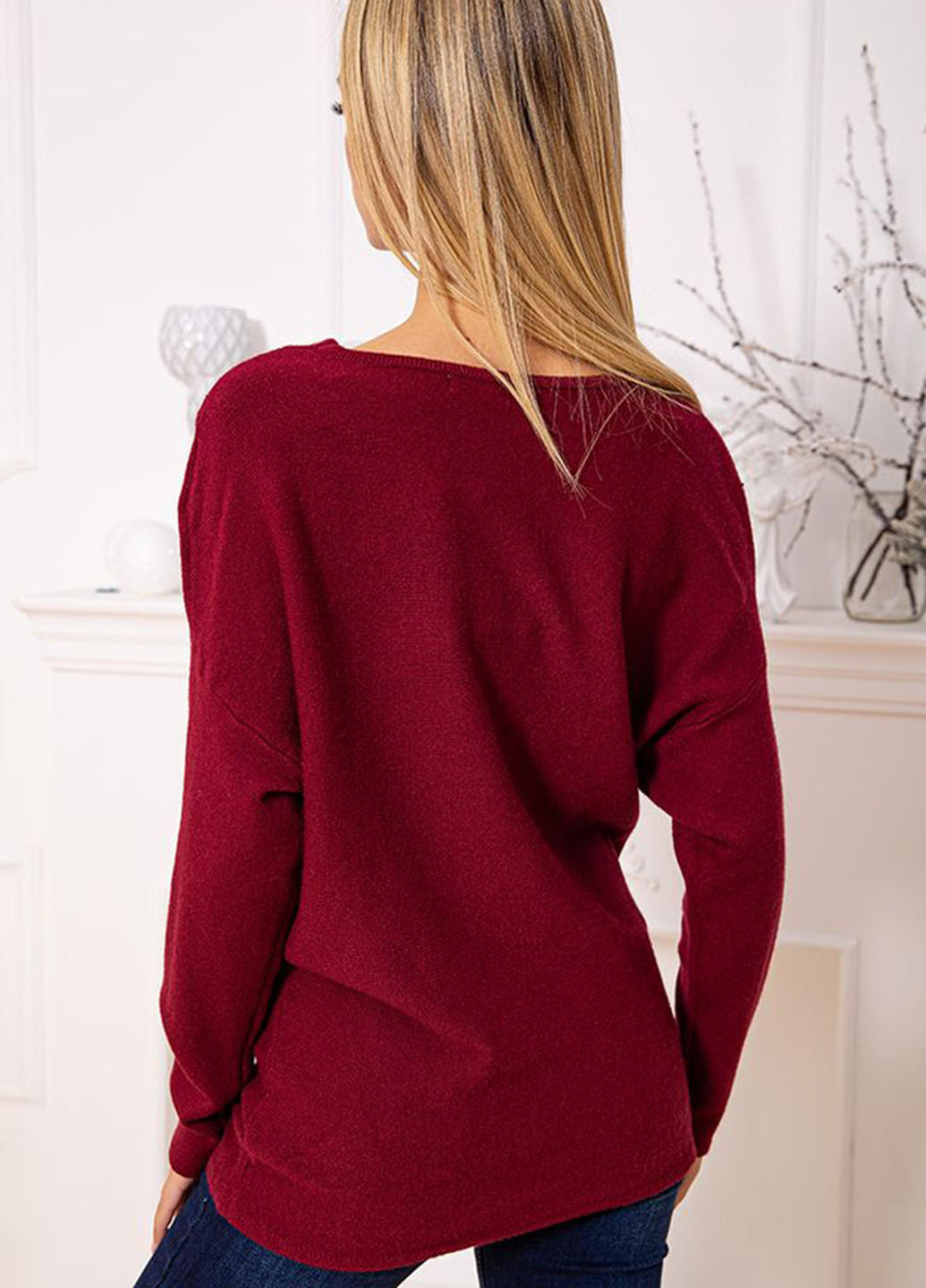 Бордовый зимний свитер Ager