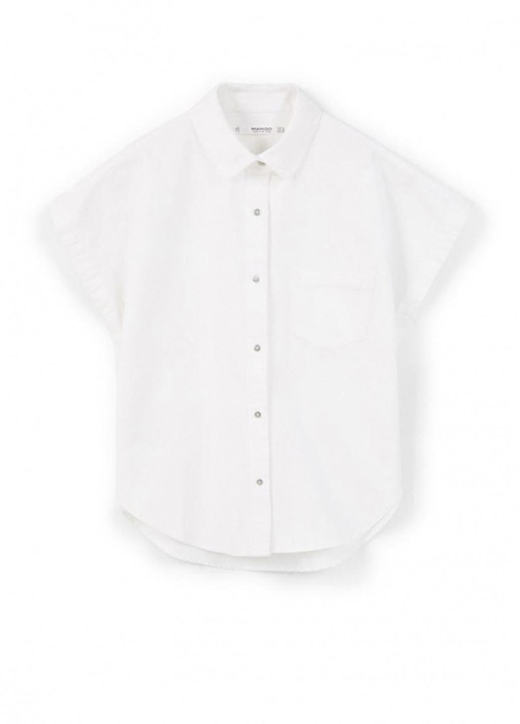 Белая кэжуал рубашка однотонная Mango