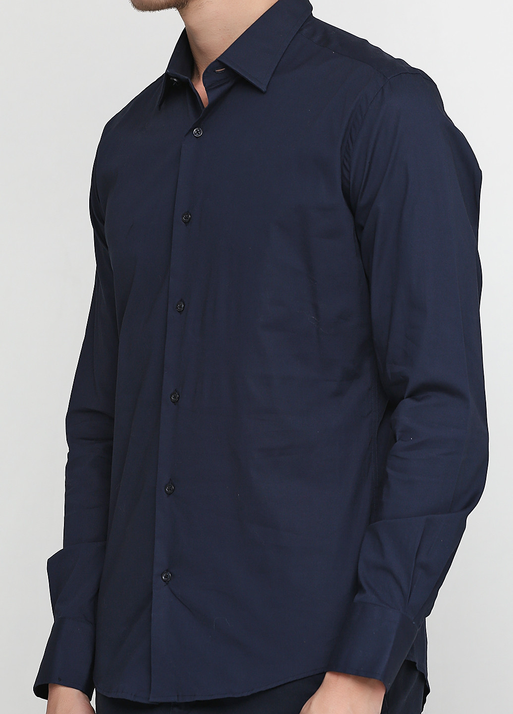 Темно-синяя кэжуал рубашка однотонная Liu-Jo с длинным рукавом